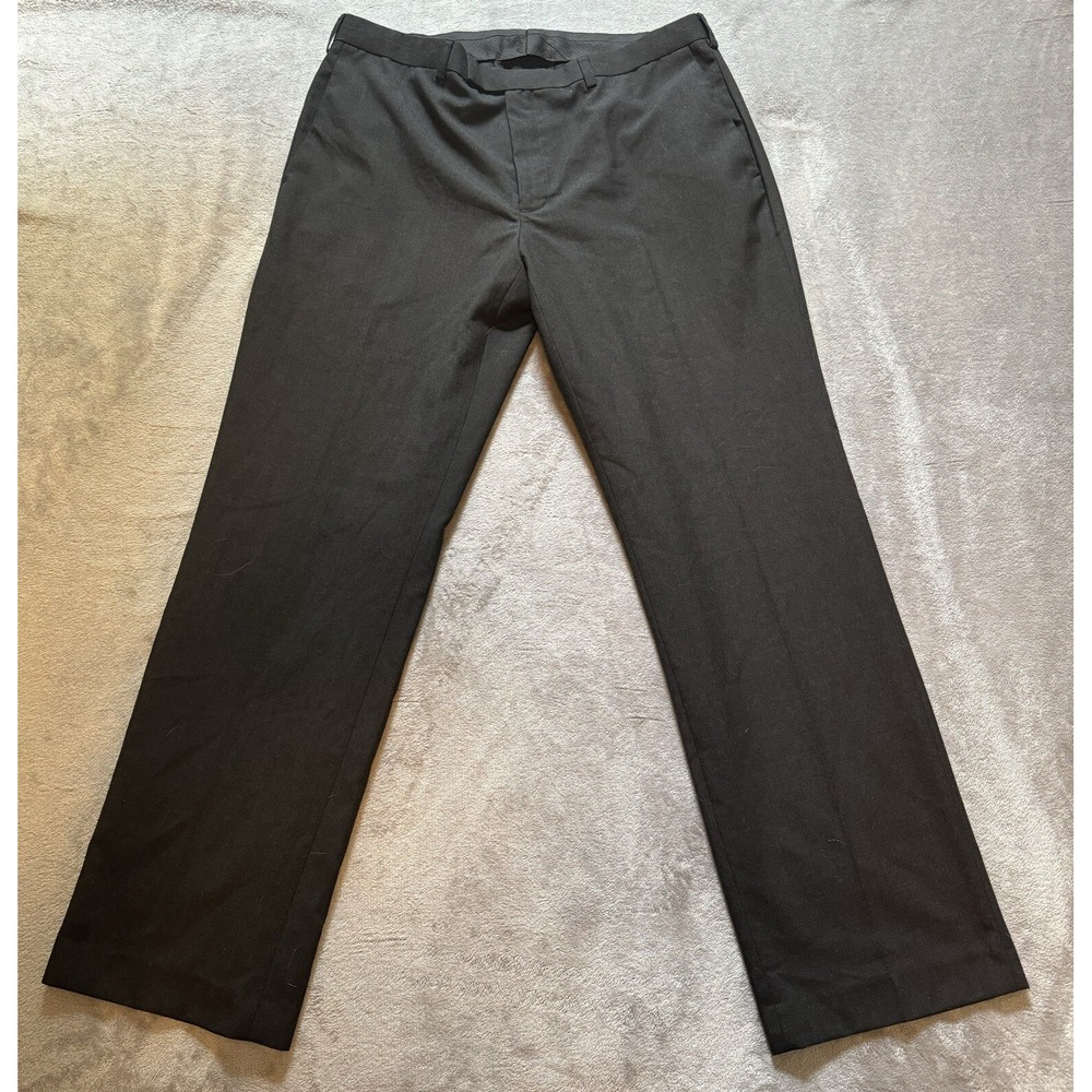 Men's Dress Slacks W38 x L32 Charcoal Britches by Samtex Poly Rayon Flat Front